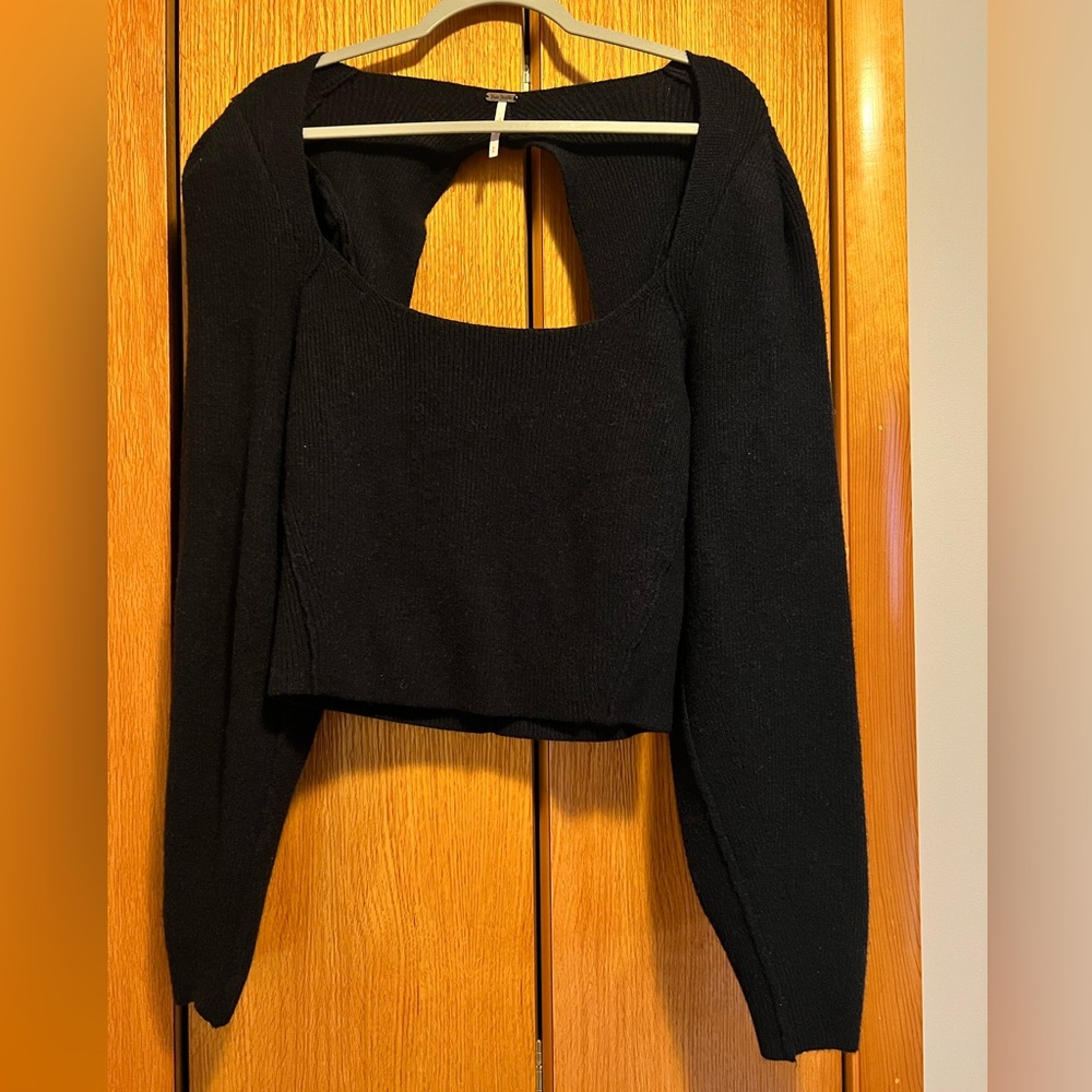 Free People Black Saffron Sweater